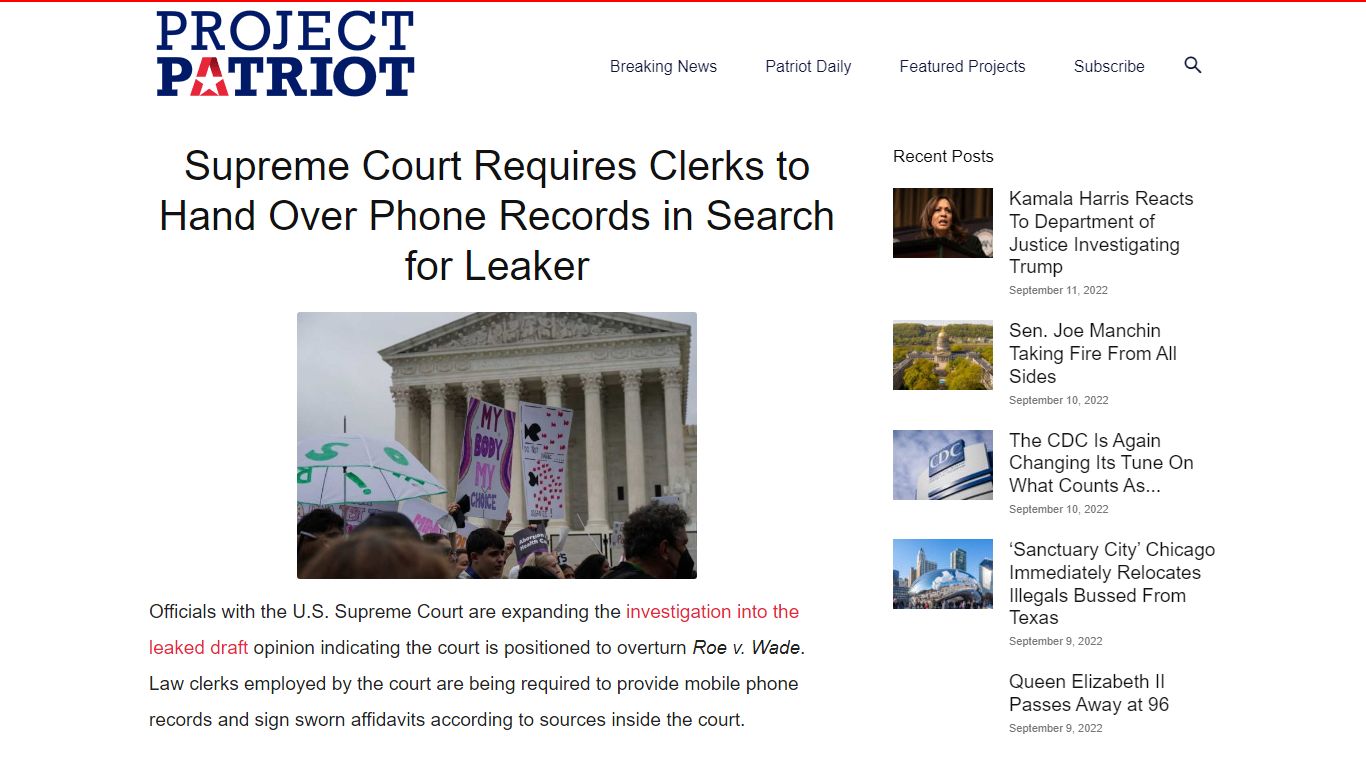 Supreme Court Requires Clerks to Hand Over Phone Records in Search for ...